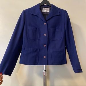 Jaeger - Navy Blue Wool Blazer